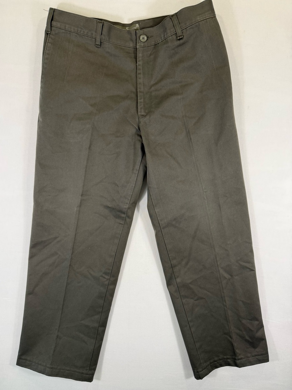 Men's Olive Gray Stretch Chinos - Classic Straight Fit